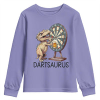 Dartsaurus Youth Sweatshirt Funny Dinosaur Dart Player Gift - Wonder Print Shop