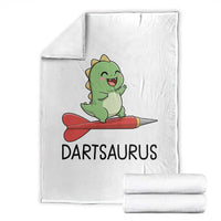 Cute Dartsaurus Playing Dart Throw Blanket Dinosaur Lover Gift - Wonder Print Shop
