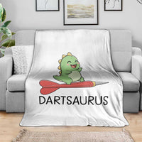 Cute Dartsaurus Playing Dart Throw Blanket Dinosaur Lover Gift - Wonder Print Shop