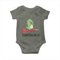 Cute Dartsaurus Playing Dart Baby Onesie Dinosaur Lover Gift - Wonder Print Shop