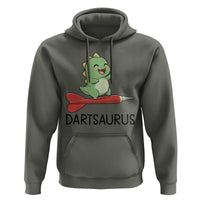 Cute Dartsaurus Playing Dart Hoodie Dinosaur Lover Gift - Wonder Print Shop