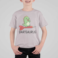 Cute Dartsaurus Playing Dart T Shirt For Kid Dinosaur Lover Gift - Wonder Print Shop