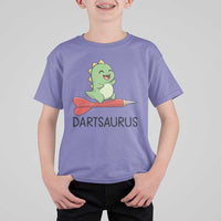 Cute Dartsaurus Playing Dart T Shirt For Kid Dinosaur Lover Gift - Wonder Print Shop