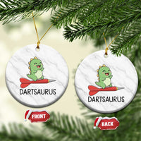 Cute Dartsaurus Playing Dart Ceramic Ornament Dinosaur Lover Gift - Wonder Print Shop