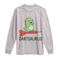 Cute Dartsaurus Playing Dart Long Sleeve Shirt Dinosaur Lover Gift - Wonder Print Shop