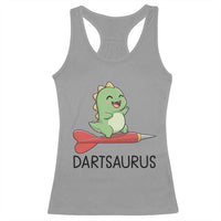 Cute Dartsaurus Playing Dart Racerback Tank Top Dinosaur Lover Gift - Wonder Print Shop