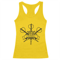 Funny Darts Sarcasm Racerback Tank Top That One Dart That Just Hates You - Wonder Print Shop