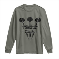 Funny I Suck At Darts Long Sleeve Shirt Bar Game Lover Dartist Gift - Wonder Print Shop