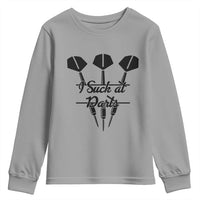 Funny I Suck At Darts Youth Sweatshirt Bar Game Lover Dartist Gift - Wonder Print Shop