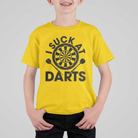 Funny I Suck At Darts T Shirt For Kid Darts Lover Gift For Bad Players - Wonder Print Shop