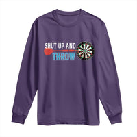 Shut Up And Throw Long Sleeve Shirt Funny Darts Player Gift - Wonder Print Shop