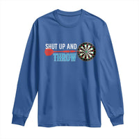 Shut Up And Throw Long Sleeve Shirt Funny Darts Player Gift - Wonder Print Shop