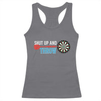 Shut Up And Throw Racerback Tank Top Funny Darts Player Gift - Wonder Print Shop