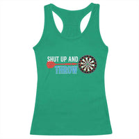 Shut Up And Throw Racerback Tank Top Funny Darts Player Gift - Wonder Print Shop