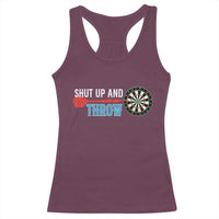 Shut Up And Throw Racerback Tank Top Funny Darts Player Gift - Wonder Print Shop