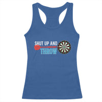 Shut Up And Throw Racerback Tank Top Funny Darts Player Gift - Wonder Print Shop