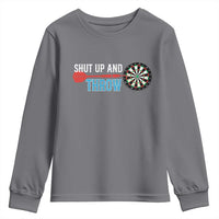 Shut Up And Throw Youth Sweatshirt Funny Darts Player Gift - Wonder Print Shop