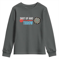 Shut Up And Throw Youth Sweatshirt Funny Darts Player Gift - Wonder Print Shop
