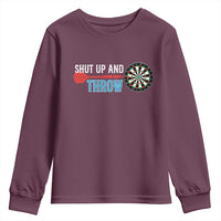 Shut Up And Throw Youth Sweatshirt Funny Darts Player Gift - Wonder Print Shop