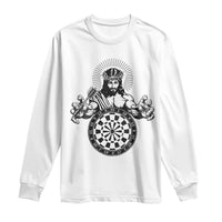 Funny Christian Dartist Gift Long Sleeve Shirt Jesus Bullseye Shooter - Wonder Print Shop