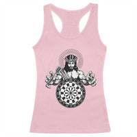 Funny Christian Dartist Gift Racerback Tank Top Jesus Bullseye Shooter - Wonder Print Shop