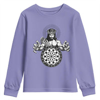 Funny Christian Dartist Gift Youth Sweatshirt Jesus Bullseye Shooter - Wonder Print Shop