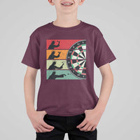 Vintage Darts Player Christian Faith Gift T Shirt For Kid Jesus Bullseye Shooter - Wonder Print Shop