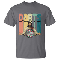 Funny Jesus Dart Player Sunset Retro Vintage T Shirt Christian Dartist Gift - Wonder Print Shop
