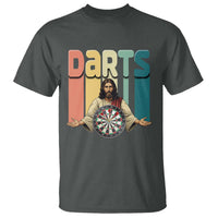 Funny Jesus Dart Player Sunset Retro Vintage T Shirt Christian Dartist Gift - Wonder Print Shop
