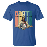 Funny Jesus Dart Player Sunset Retro Vintage T Shirt Christian Dartist Gift - Wonder Print Shop