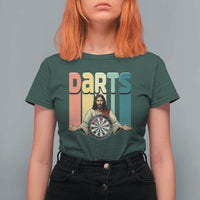 Funny Jesus Dart Player Sunset Retro Vintage T Shirt For Women Christian Dartist Gift - Wonder Print Shop