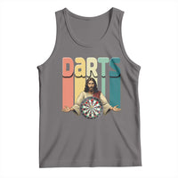 Funny Jesus Dart Player Sunset Retro Vintage Tank Top Christian Dartist Gift - Wonder Print Shop