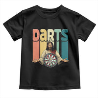 Funny Jesus Dart Player Sunset Retro Vintage Toddler T Shirt Christian Dartist Gift - Wonder Print Shop