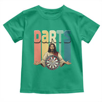 Funny Jesus Dart Player Sunset Retro Vintage Toddler T Shirt Christian Dartist Gift - Wonder Print Shop