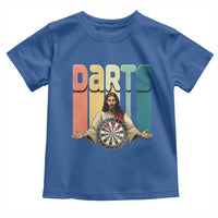 Funny Jesus Dart Player Sunset Retro Vintage Toddler T Shirt Christian Dartist Gift - Wonder Print Shop