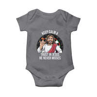 Keep Calm And Trust In Jesus Baby Onesie Christian Dartist Gift - Wonder Print Shop