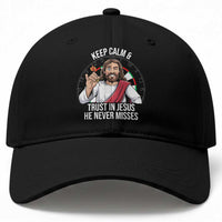 Keep Calm And Trust In Jesus Baseball Cap Christian Dartist Gift