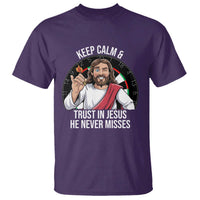 Keep Calm And Trust In Jesus T Shirt Christian Dartist Gift - Wonder Print Shop