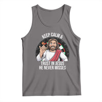 Keep Calm And Trust In Jesus Tank Top Christian Dartist Gift - Wonder Print Shop