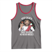 Keep Calm And Trust In Jesus Tank Top Christian Dartist Gift - Wonder Print Shop