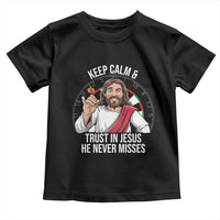 Keep Calm And Trust In Jesus Toddler T Shirt Christian Dartist Gift - Wonder Print Shop