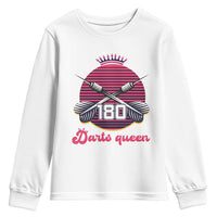 Darts Queen 180 Max Score Youth Sweatshirt Funny Bullseye Shooter Gift - Wonder Print Shop