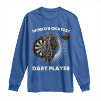 World's Okayest Dart Player Long Sleeve Shirt Funny Bullseye Shooter Gift - Wonder Print Shop