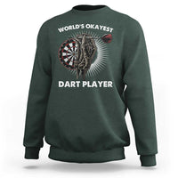 World's Okayest Dart Player Sweatshirt Funny Bullseye Shooter Gift - Wonder Print Shop