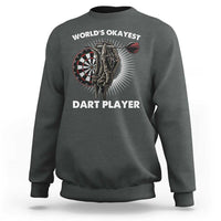 World's Okayest Dart Player Sweatshirt Funny Bullseye Shooter Gift - Wonder Print Shop