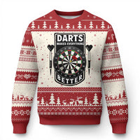Darts Makes Everything Better Ugly Christmas Sweater Darts Lover Gift - Wonder Print Shop