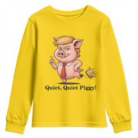 Quiet Quiet Piggy Youth Sweatshirt Funny No Kings Pig Political - Wonder Print Shop
