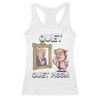 Resistance Movement Quiet Quiet Piggy Racerback Tank Top Funny Pig Political - Wonder Print Shop
