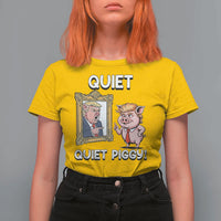 Resistance Movement Quiet Quiet Piggy T Shirt For Women Funny Pig Political - Wonder Print Shop