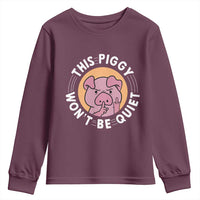 This Piggy Wont Be Quiet Youth Sweatshirt Funny Political Humor Pig Meme - Wonder Print Shop